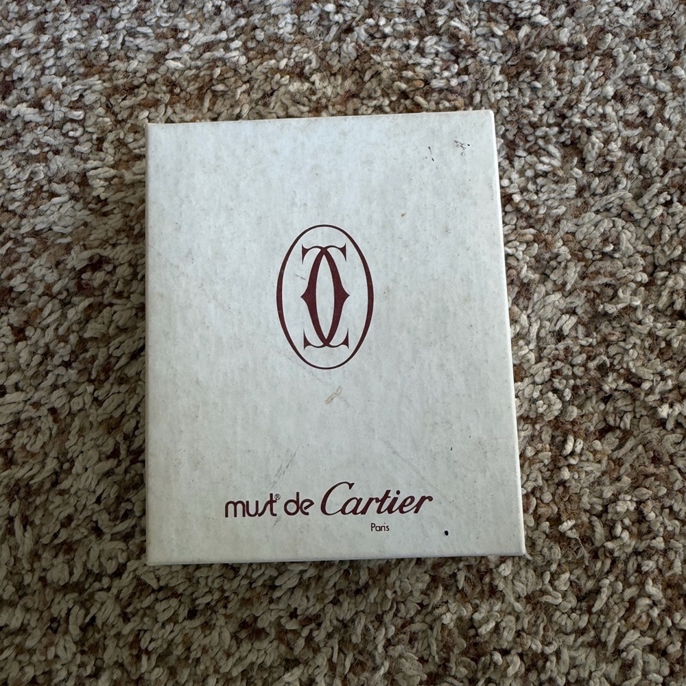 Burgundy Cartier Mirror and Card Holder from from the Must de‎ Cartier line